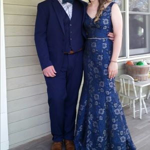 Navy blue prom dress